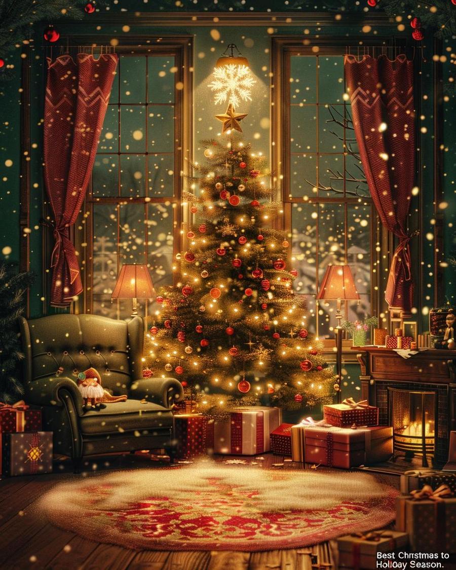 Family-Friendly Christmas Movies Family enjoying best Christmas movies together by a decorated tree with popcorn.