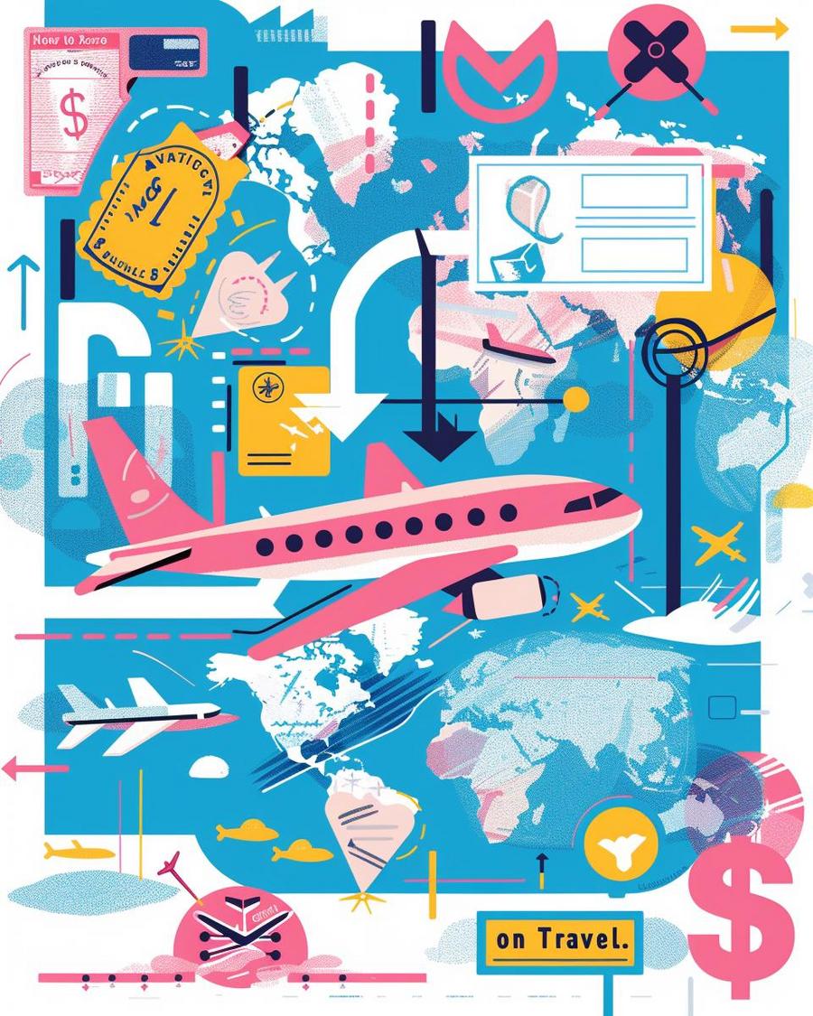 Snagging Last-Minute Flight Deals Travelers snagging last-minute cheap flights on smartphones at an airport terminal.