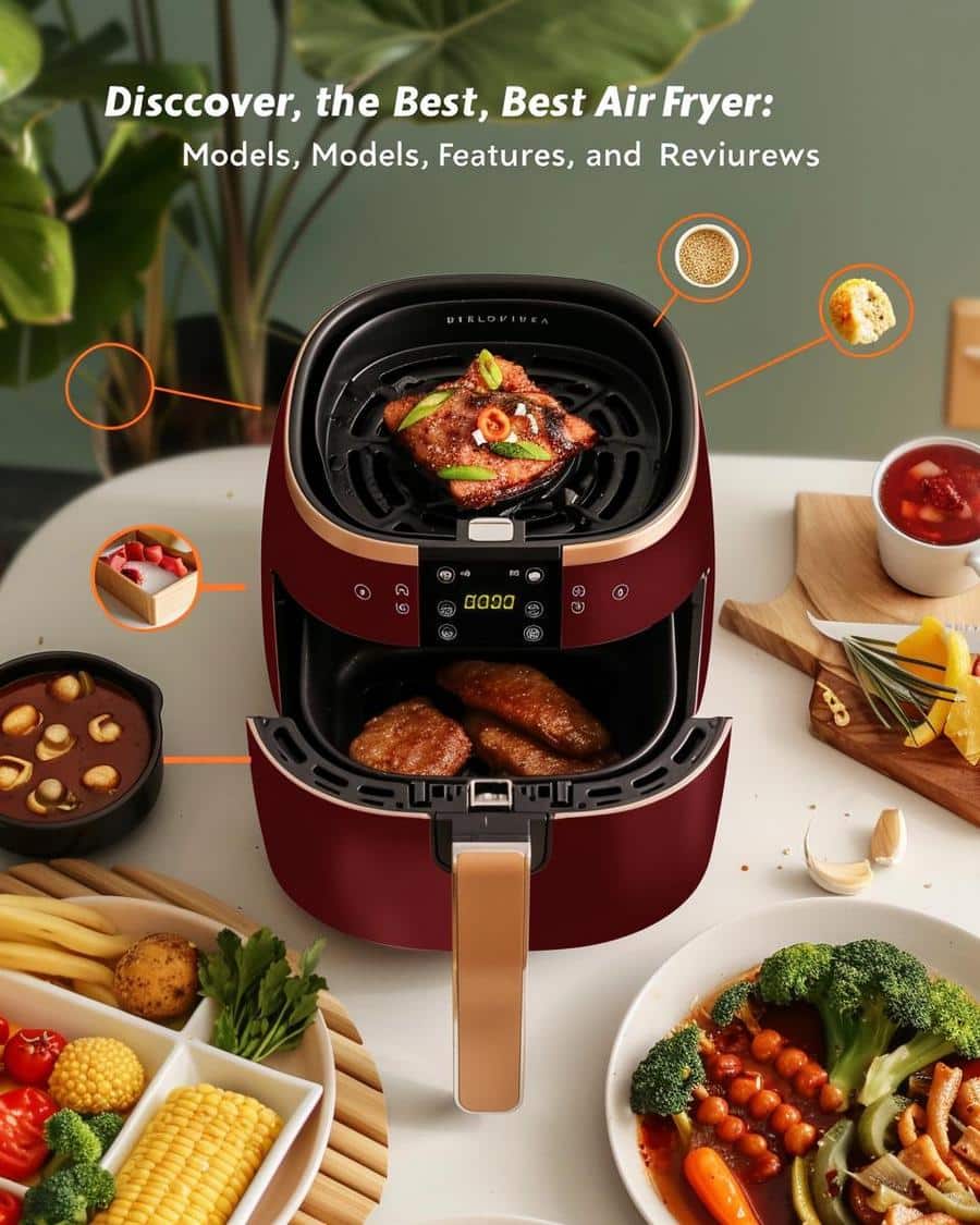 Various air fryer models on kitchen counter - understanding best air fryer types.